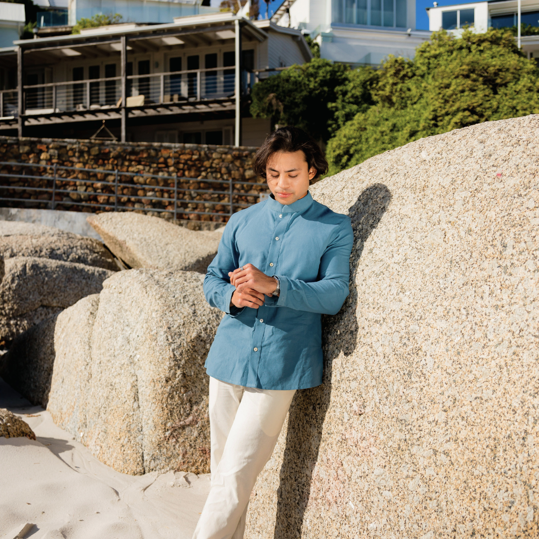 Nelspruit Hemp Linen Shirt in Sky | Sage & Sunday | South Africa