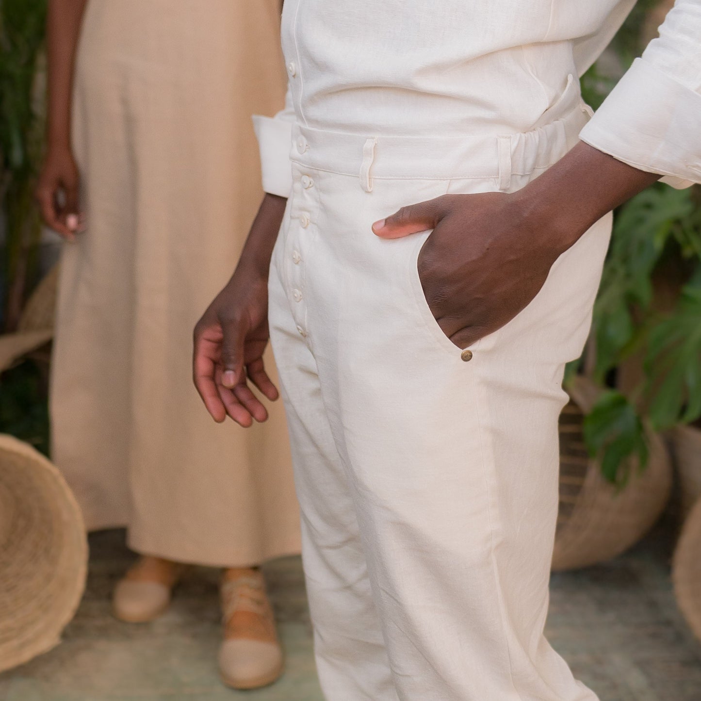 Kalahari Hemp Linen Pants in Cream