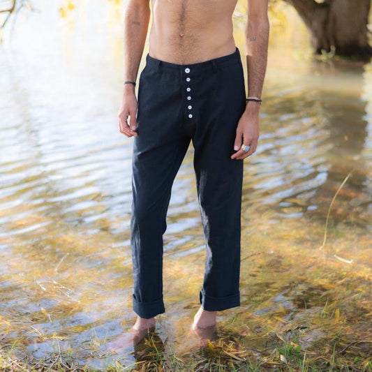 Kalahari Hemp Linen Pants in Midnight Linen Pants Sage & Sunday