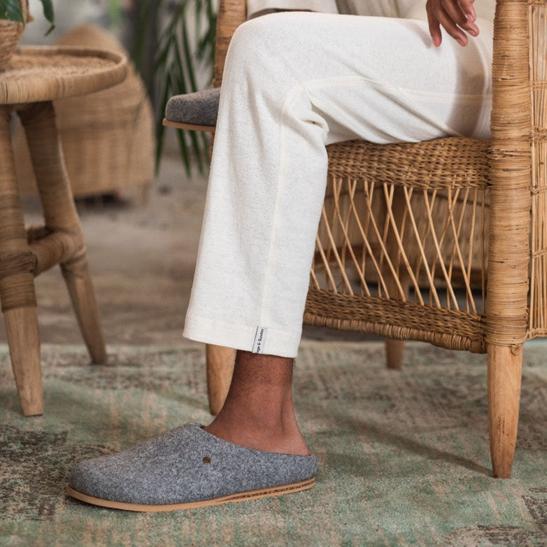 Pebble Recycled Felt Barefoot Clogs in Pebble Grey Sage & Sunday Leather Shoes Sage & Sunday South Africa