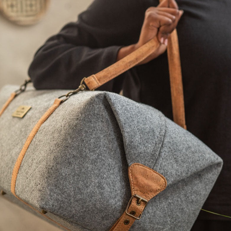 Ceres Recycled Felt & Cork Leather Travel Bag Sage & Sunday Felt and Leather Duffel Bag Sage & Sunday South Africa