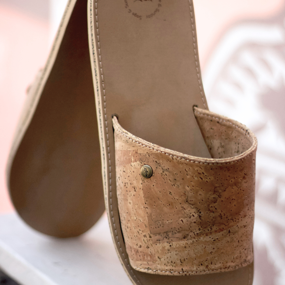 Sanga Cork Leather Slide Sandals | Sage & Sunday | South Africa