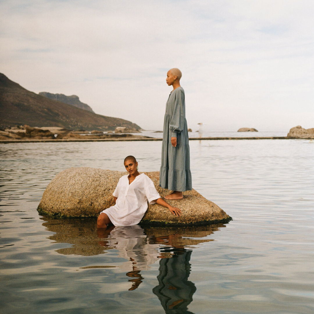 Maria Hemp Linen Maxi Dress in Sky | Sage & Sunday | South Africa