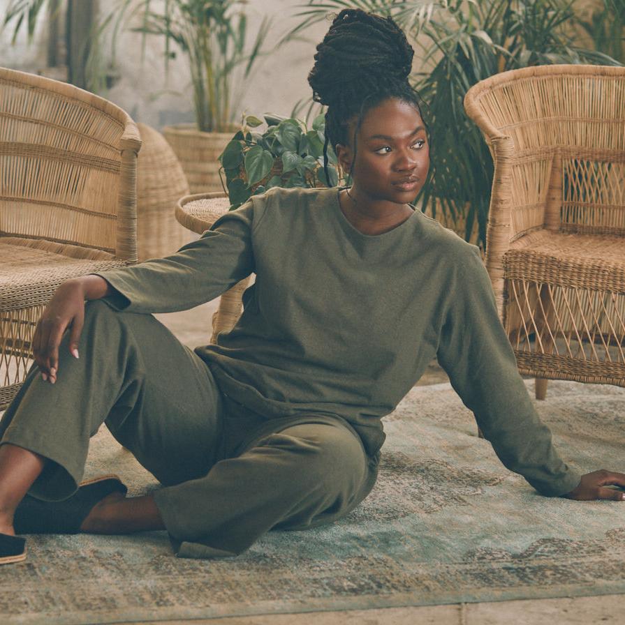 Elundini Hemp Jersey Crewneck in Olive | Hemp Jersey Crewneck | Sage & Sunday | Cape Town, South Africa