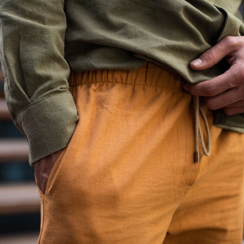 Abalone Hemp Linen Pants in Turmeric