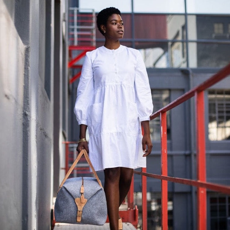 Aloe Midi Hemp Linen Dress in Cream | Sage & Sunday | South Africa