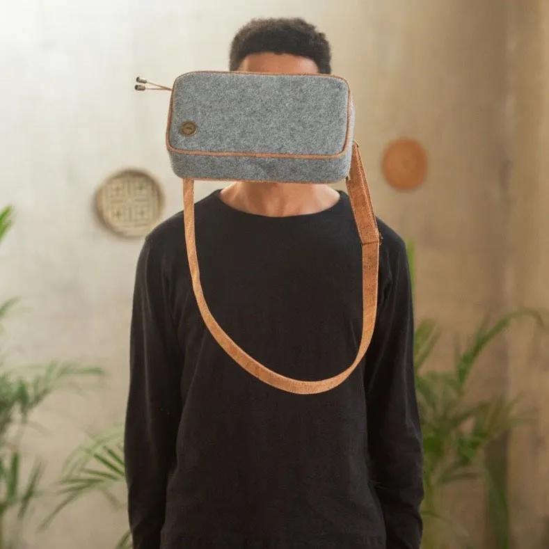 Beleka Recycled Felt & Cork Leather Crossbody | Sage & Sunday | Felt & Leather Crossbody | Cape Town, South Africa