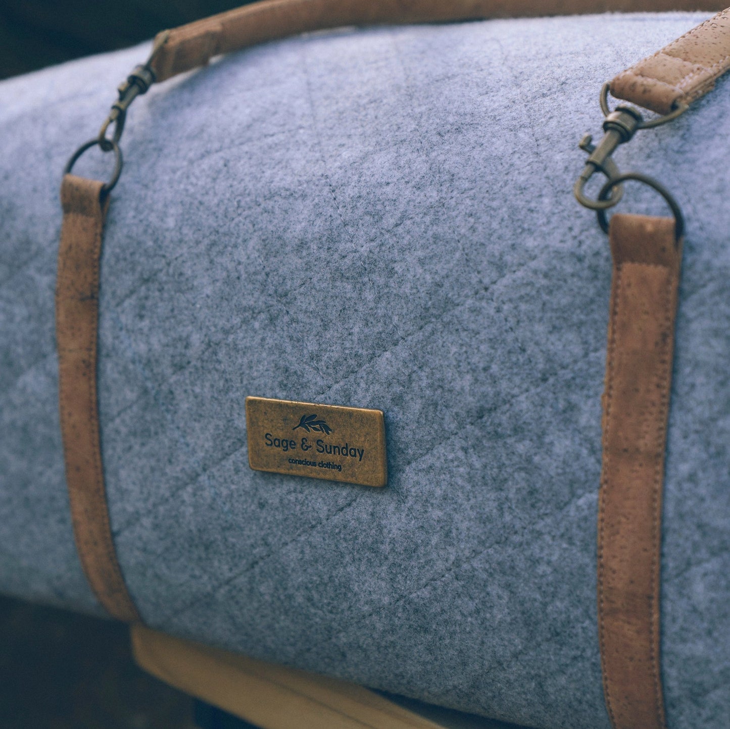 Ceres Recycled Felt & Cork Leather Suitcase | Felt and Leather Duffel Bag | Sage & Sunday | Cape Town, South Africa