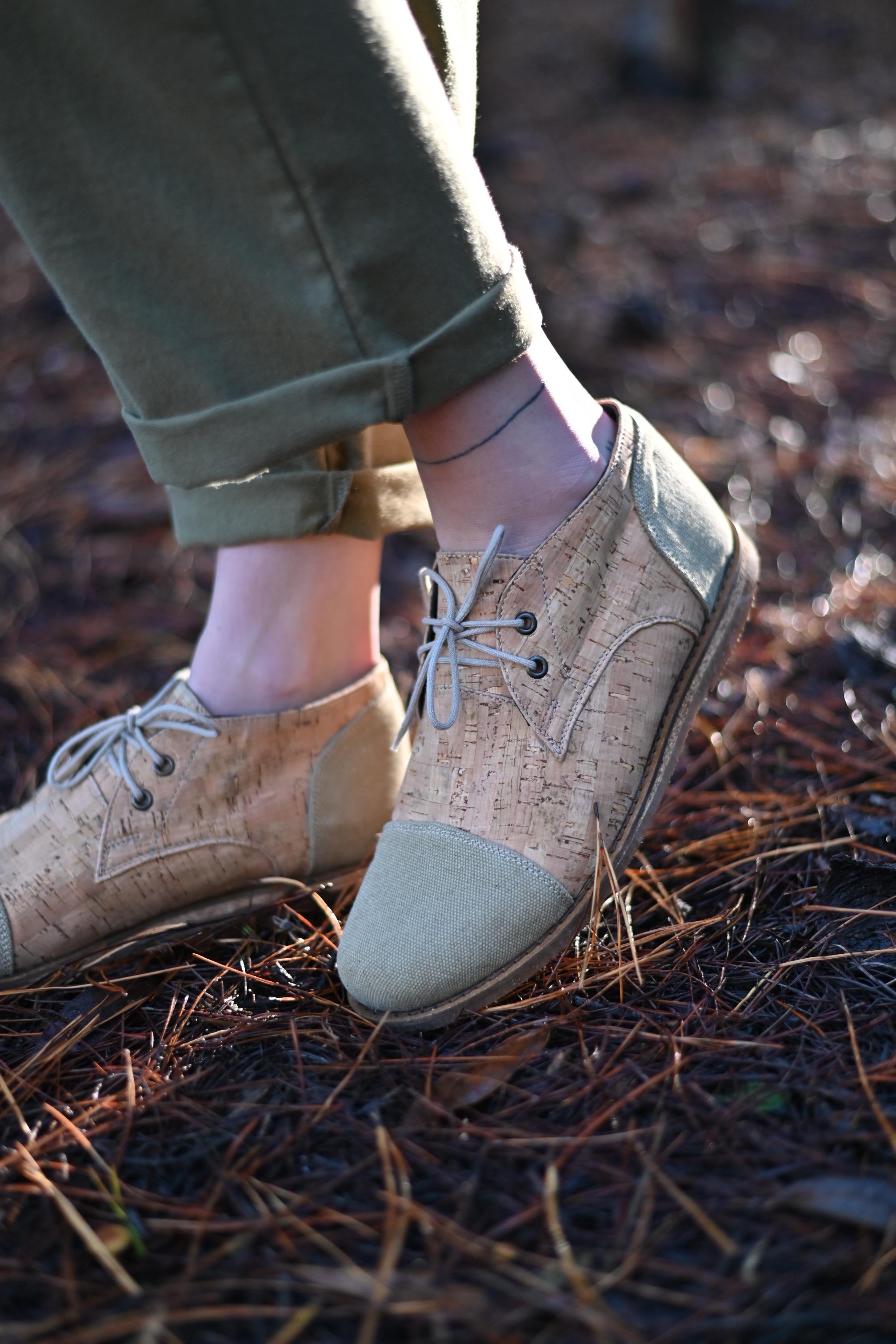 women wearing cork leather shoes made by Sage & Sunday a cape town clothing brand