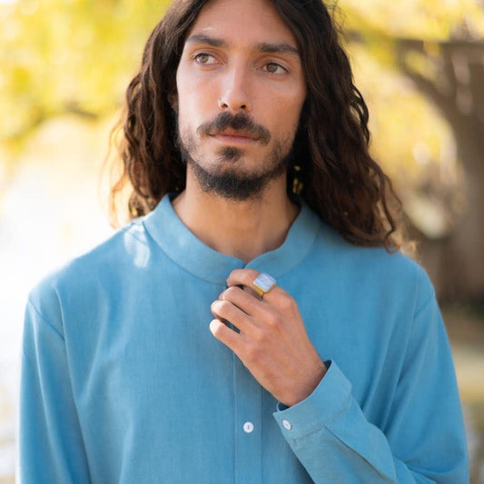 Nelspruit Hemp Linen Shirt in Sky