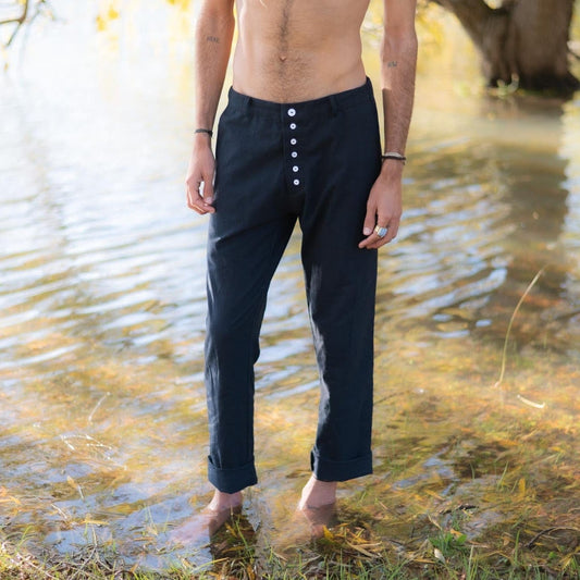 Khalahari Hemp Linen Pants in Midnight