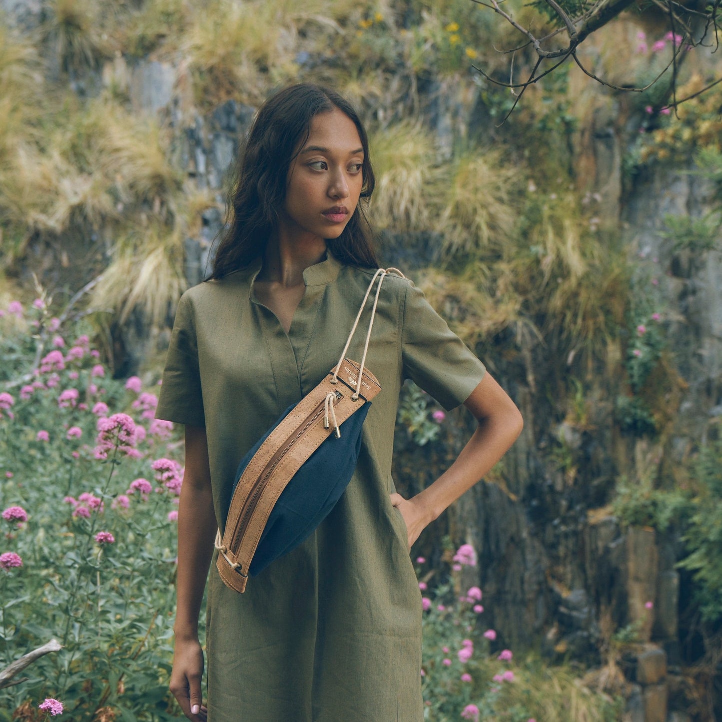 Heirloom Designer Bag in Midnight | Leather & Linen Crossbody | Sage & Sunday | Cape Town, South Africa