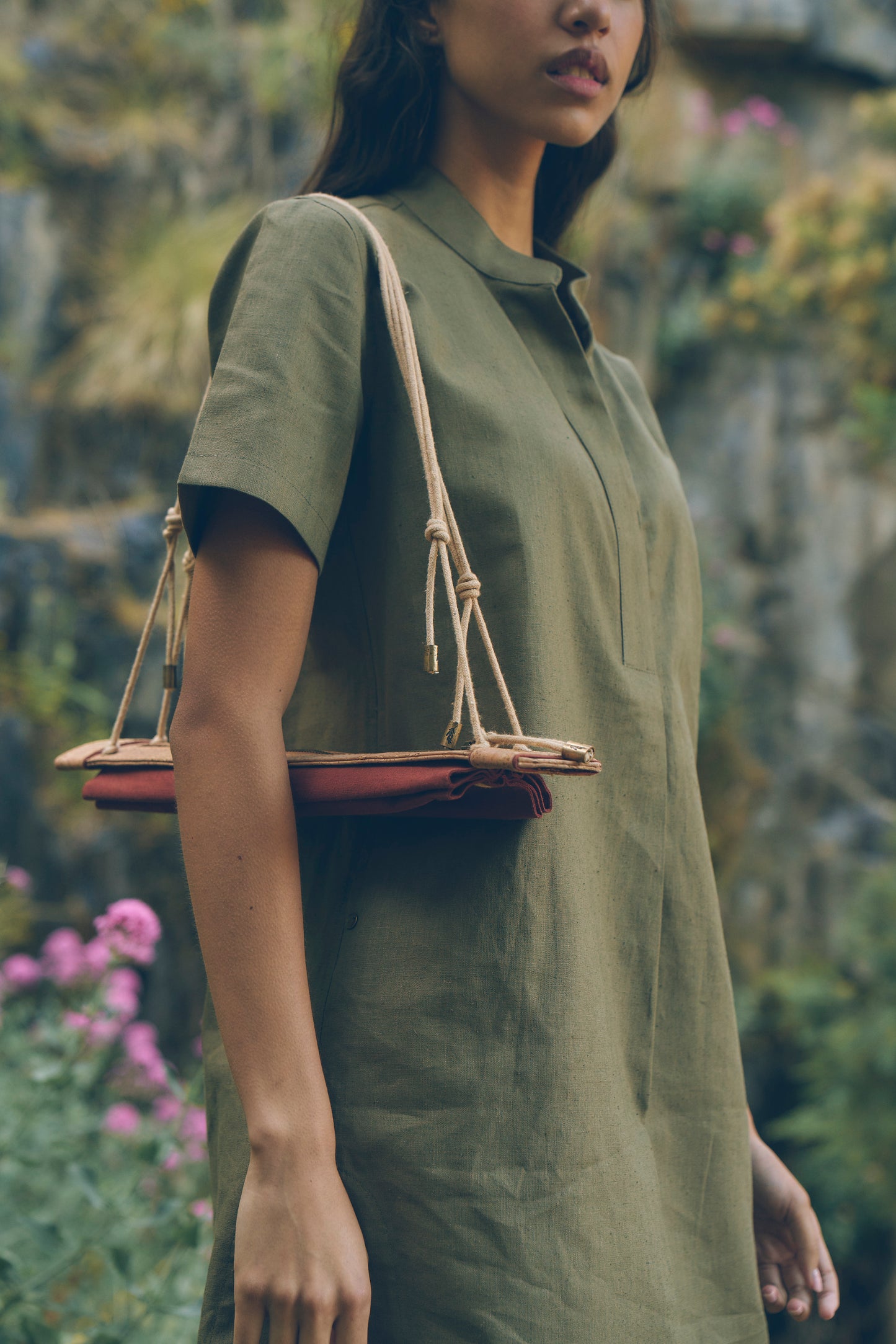 Heirloom Designer Bag in Rooibos | Leather & Linen Crossbody | Sage & Sunday | Cape Town, South Africa