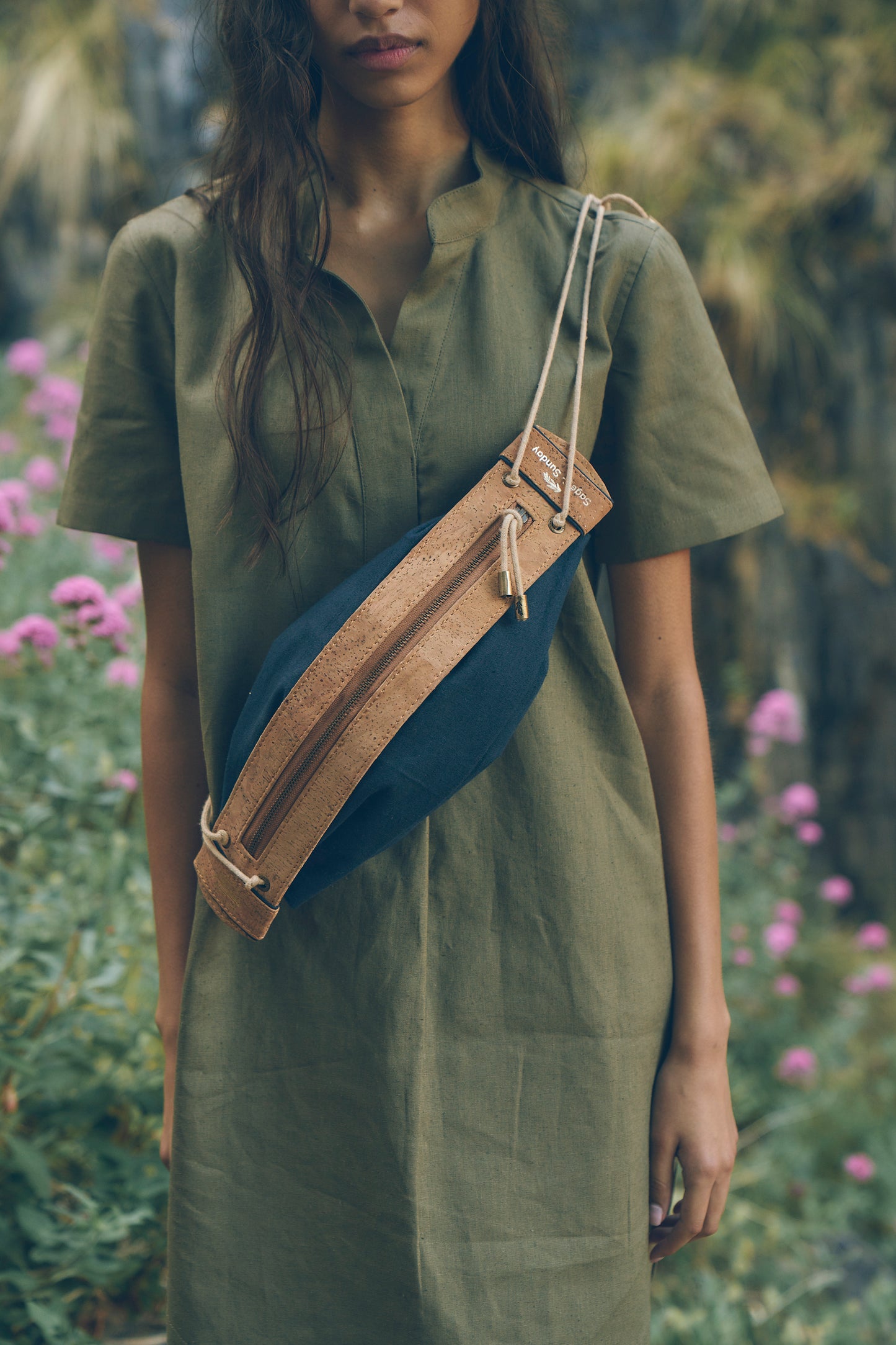 Heirloom Designer Bag in Midnight | Leather & Linen Crossbody | Sage & Sunday | Cape Town, South Africa