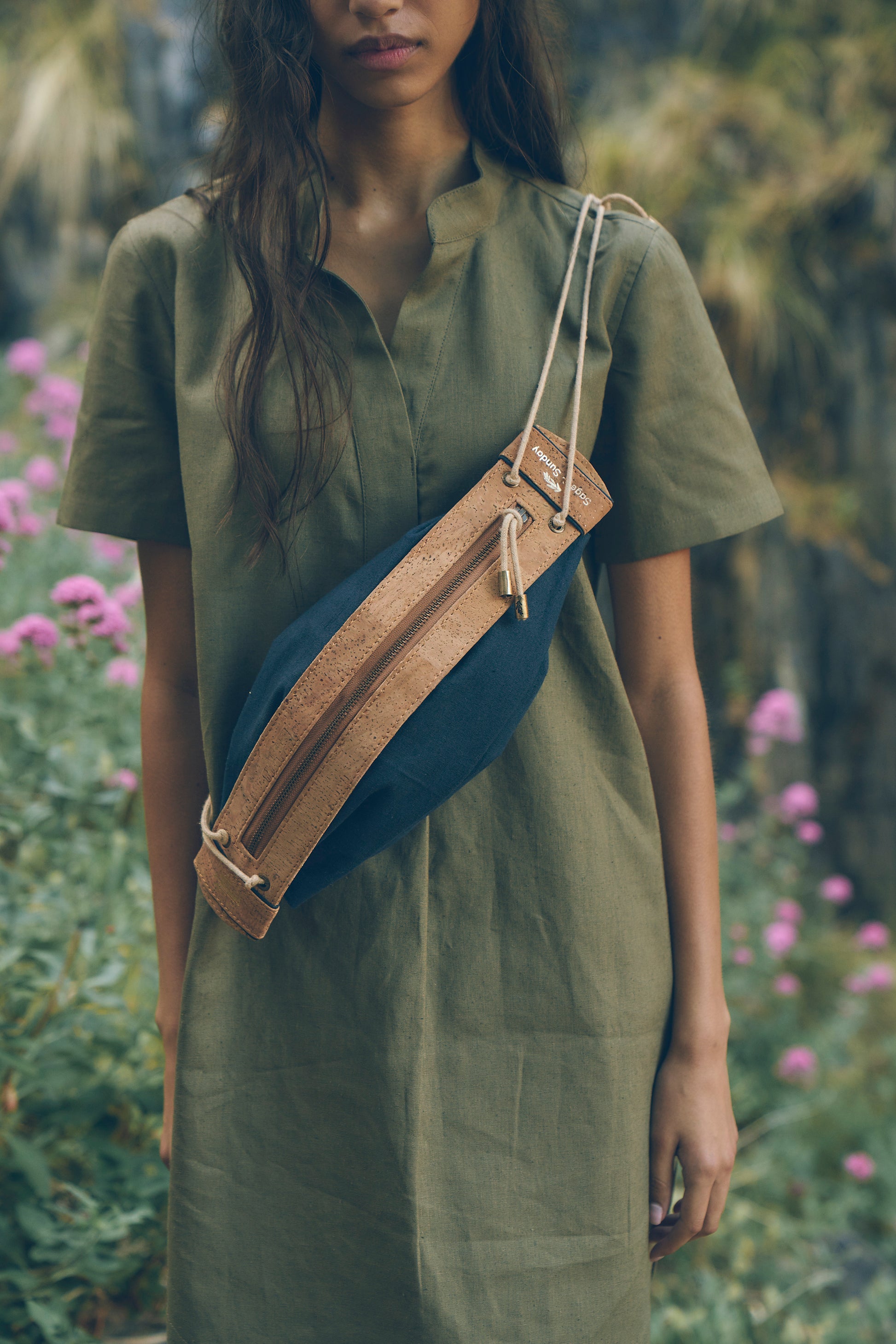 Heirloom Designer Bag in Midnight | Leather & Linen Crossbody | Sage & Sunday | Cape Town, South Africa