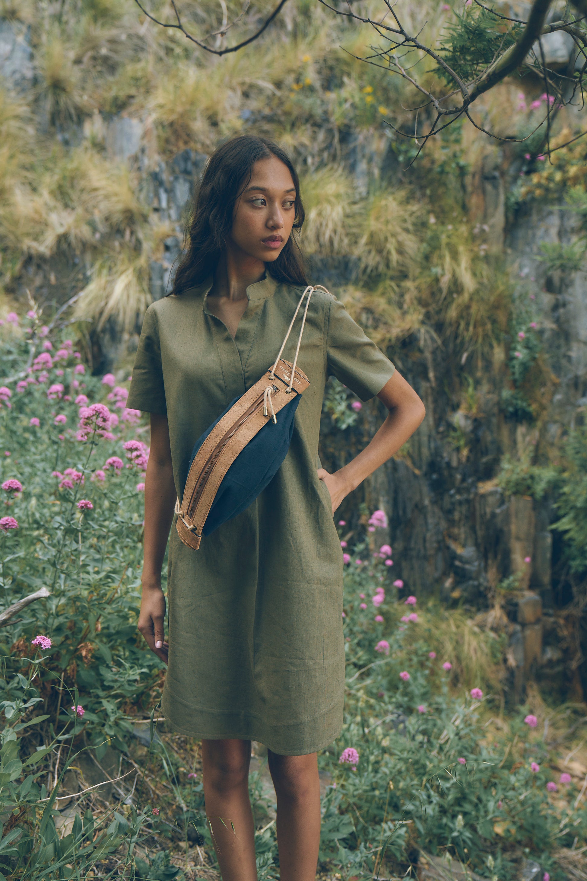 Heirloom Designer Bag in Midnight | Leather & Linen Crossbody | Sage & Sunday | Cape Town, South Africa