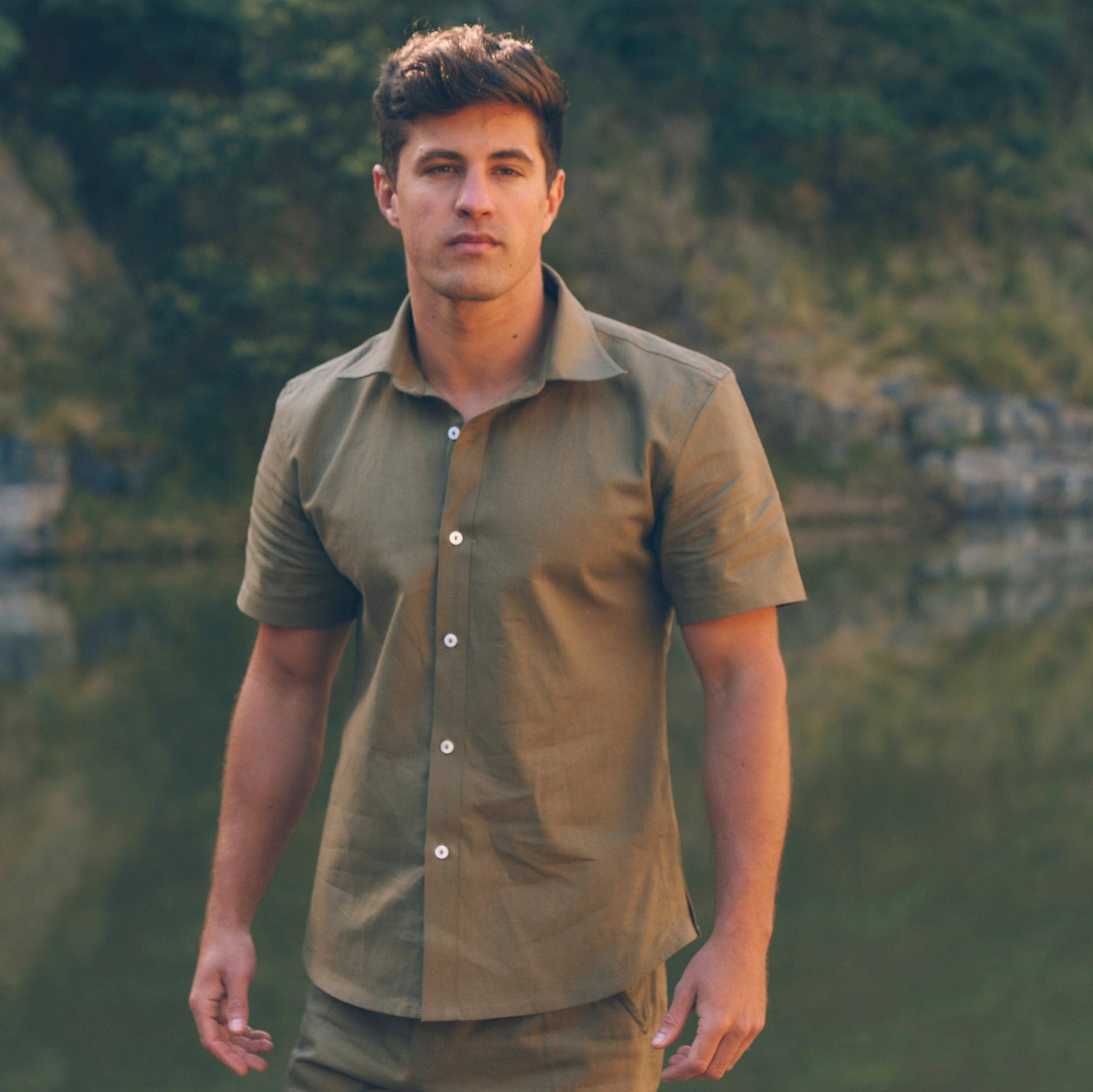 Impala Shirt in Olive | Linen Shirt | Sage & Sunday | Cape Town, South Africa