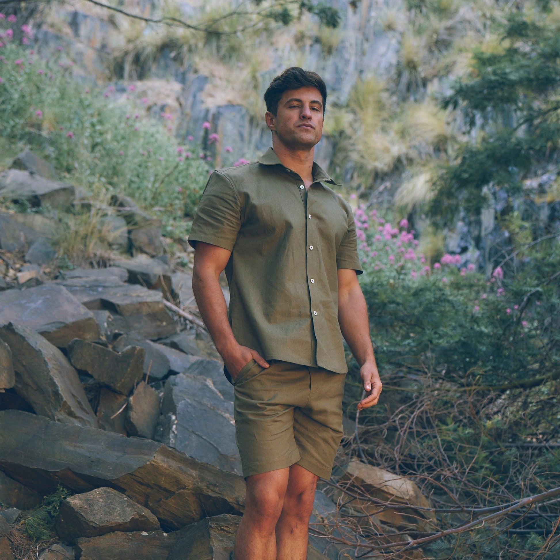 Impala Shirt in Olive | Linen Shirt | Sage & Sunday | Cape Town, South Africa