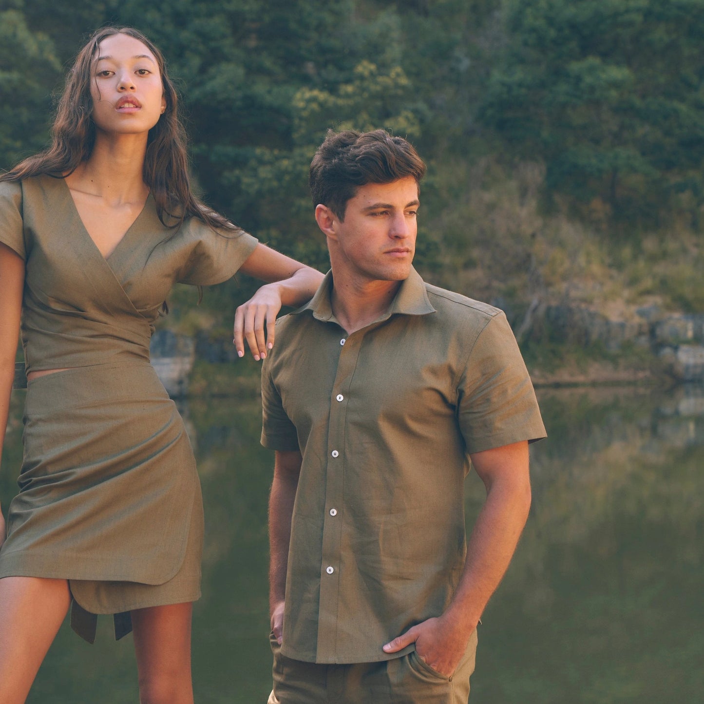 Impala Shirt in Olive | Linen Shirt | Sage & Sunday | Cape Town, South Africa