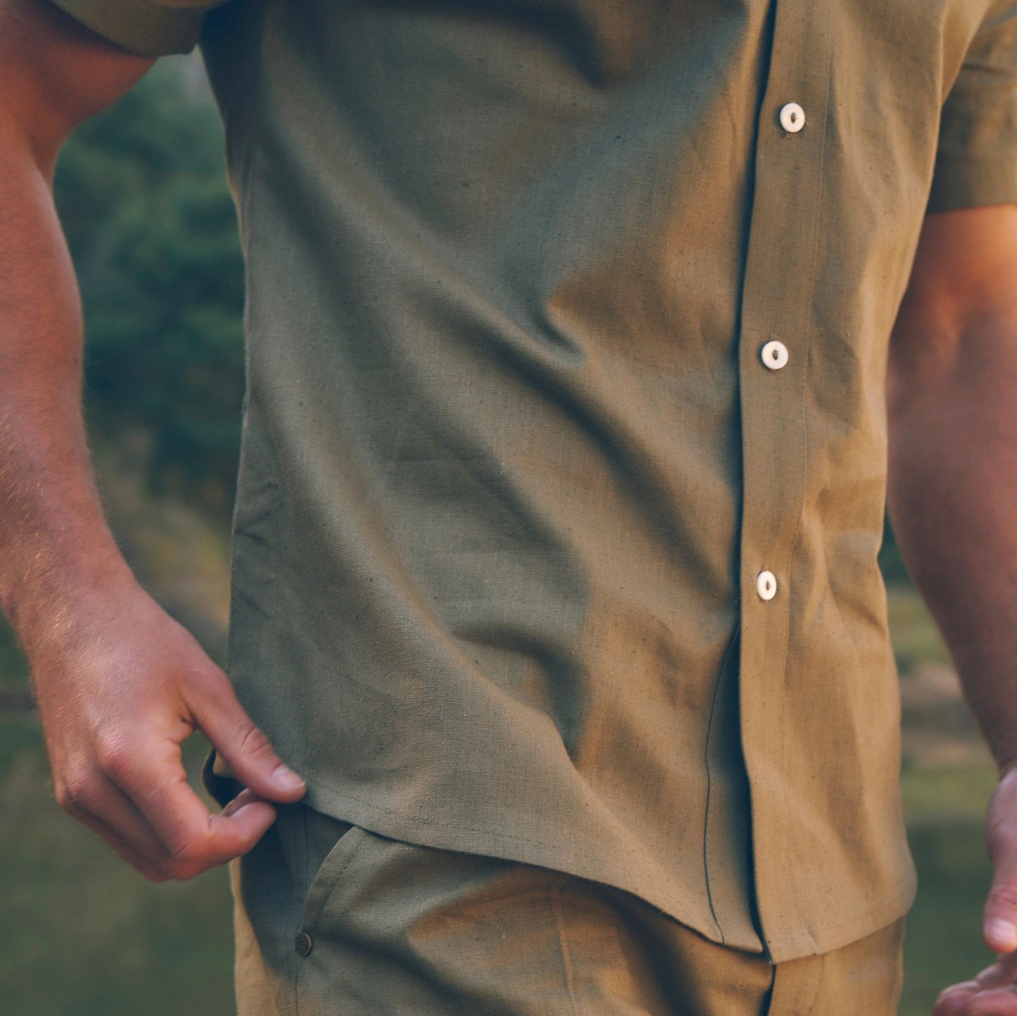 Impala Shirt in Olive | Linen Shirt | Sage & Sunday | Cape Town, South Africa