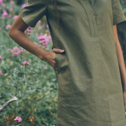 Karoo Tunic in Olive | Linen Dress | Sage & Sunday | Cape Town, South Africa