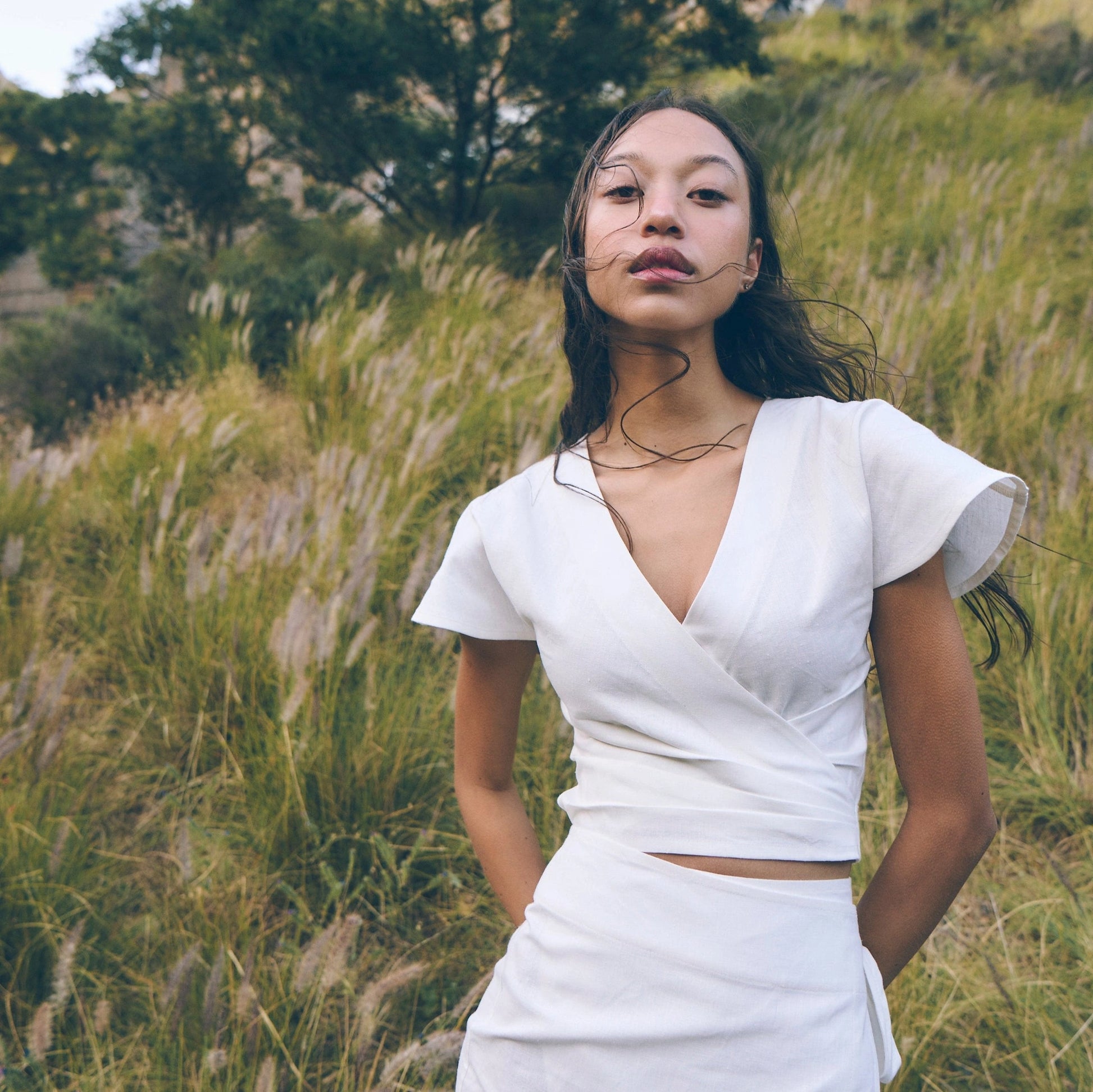 Adri Wrap Top in Cream | Linen Wrap Top | Sage & Sunday | Cape Town, South Africa