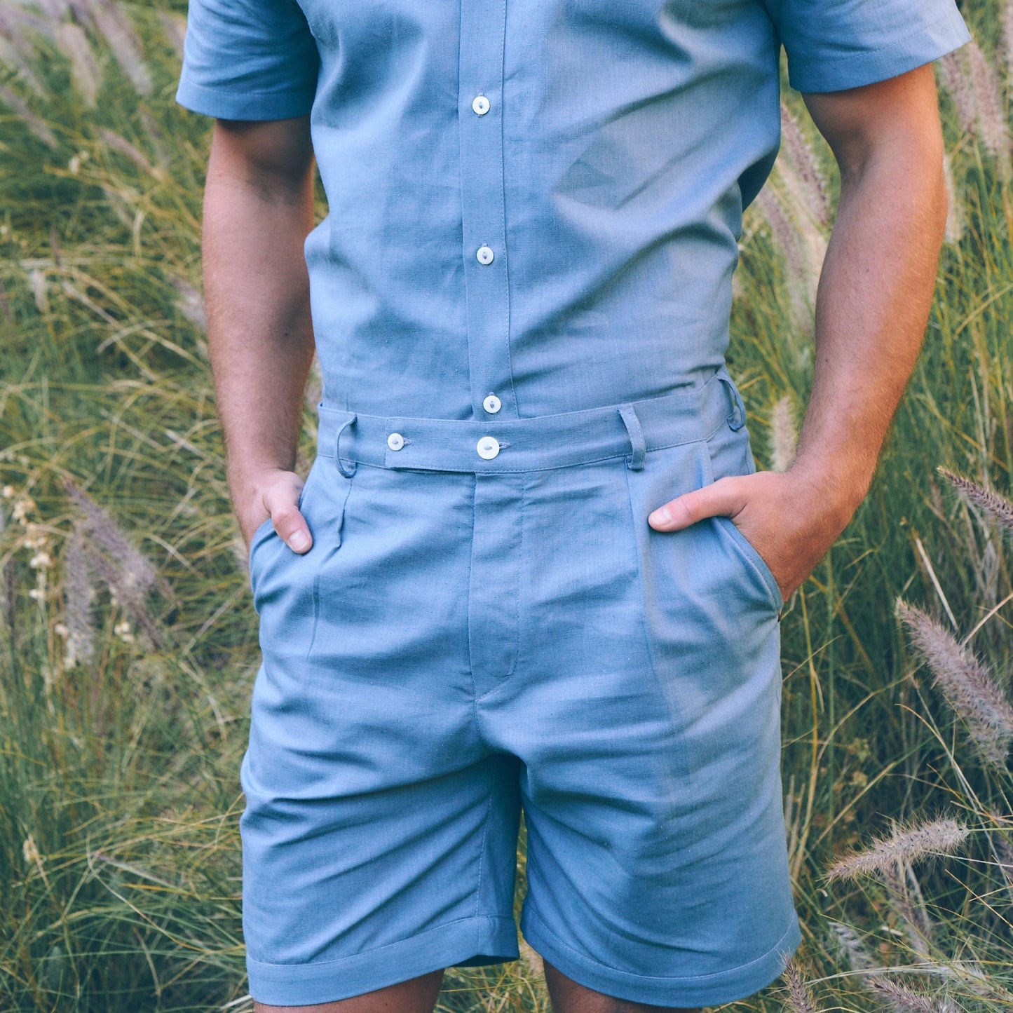 Kudu Shorts in Sky | Linen Shorts | Sage & Sunday | Cape Town, South Africa