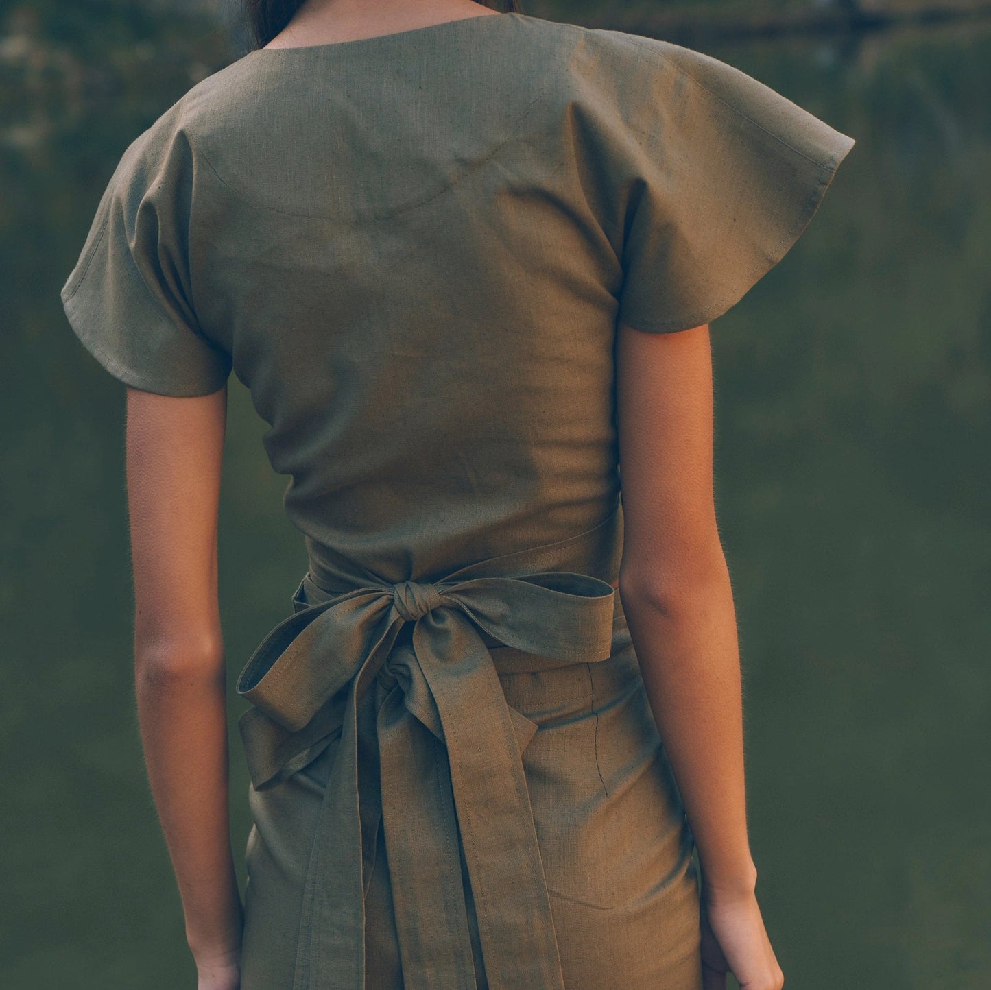 Adri Wrap Top in Olive | Linen Wrap Top | Sage & Sunday | Cape Town, South Africa