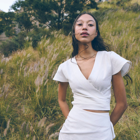 Adri Wrap Top in Cream | Linen Wrap Top | Sage & Sunday | Cape Town, South Africa