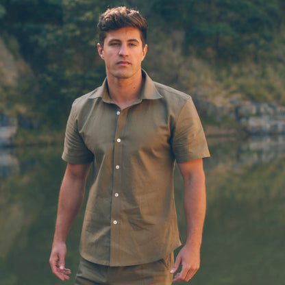 Impala Shirt in Olive | Linen Shirt | Sage & Sunday | Cape Town, South Africa