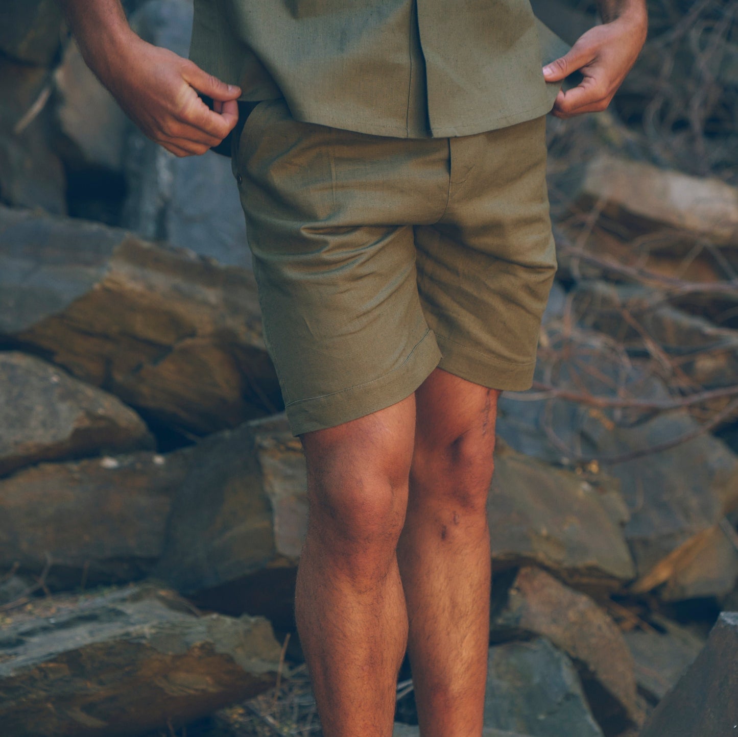 Kudu Shorts in Olive | Linen Shorts | Sage & Sunday | Cape Town, South Africa