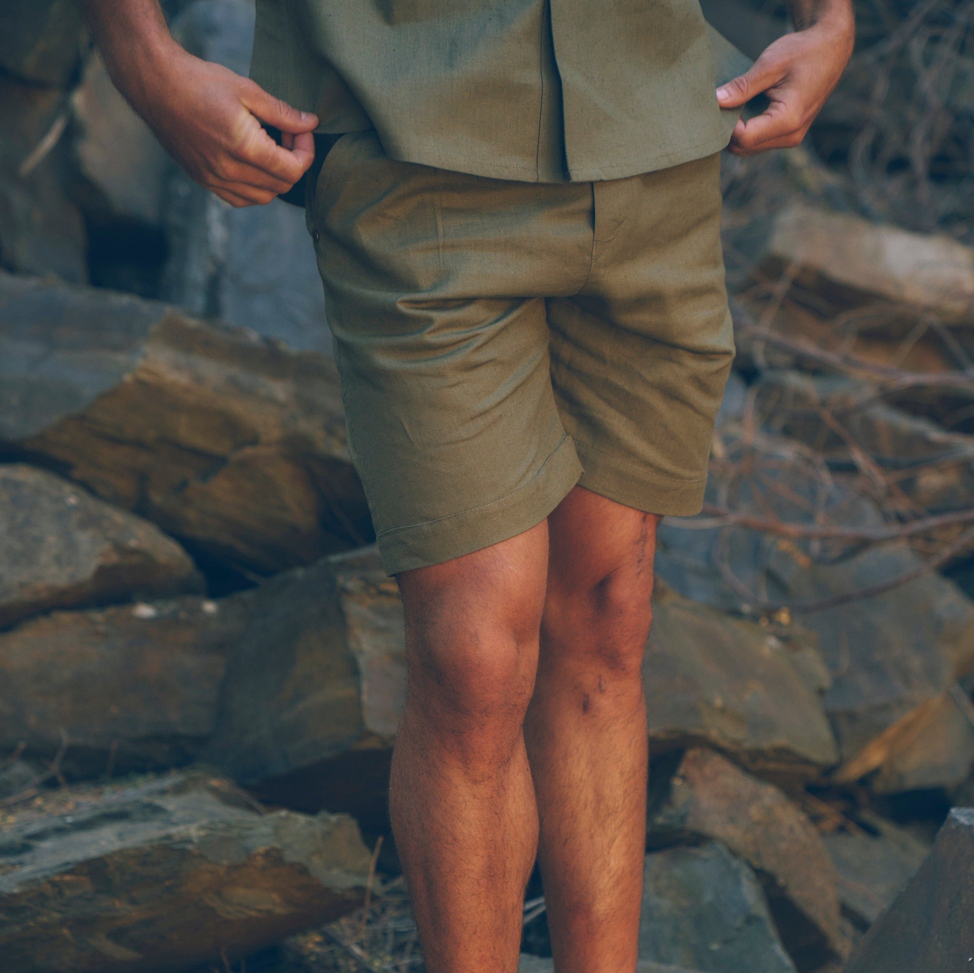 Kudu Shorts in Olive | Linen Shorts | Sage & Sunday | Cape Town, South Africa