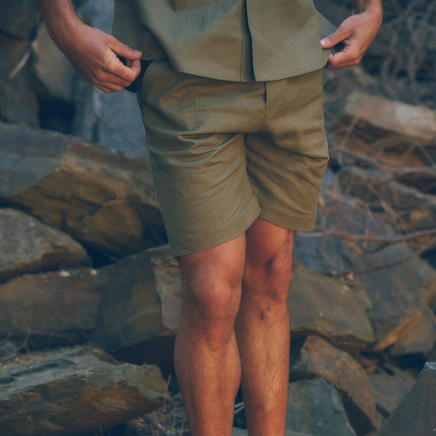 Kudu Shorts in Olive | Linen Shorts | Sage & Sunday | Cape Town, South Africa