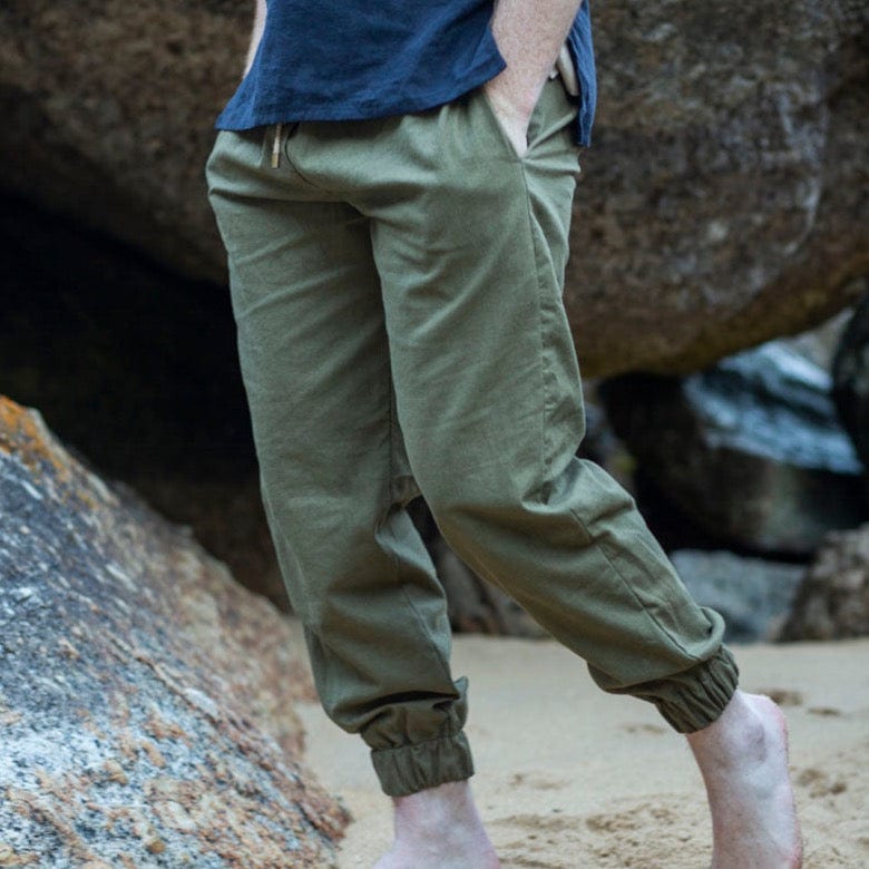 Abalone Hemp Linen Pants in Olive Linen Pants Sage & Sunday