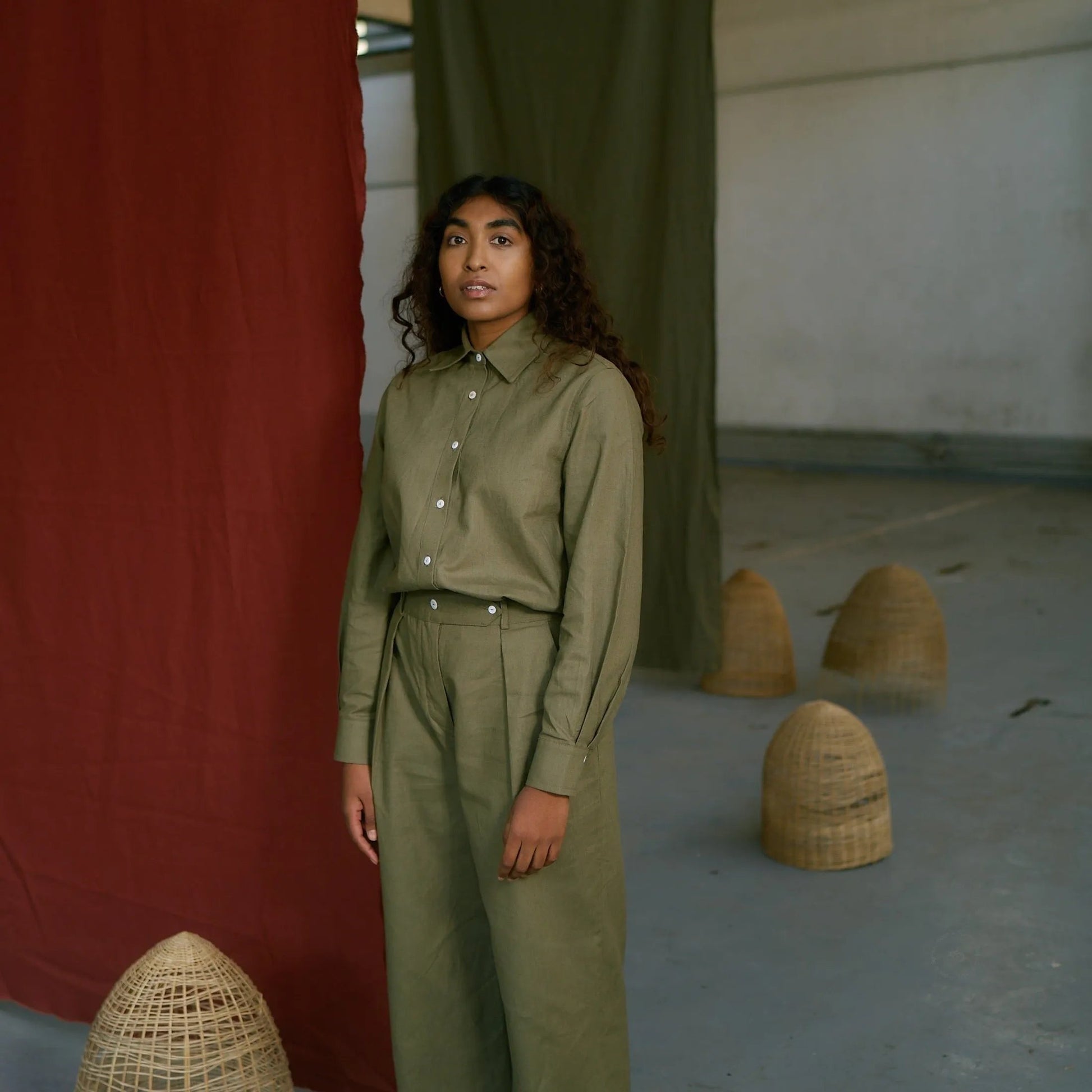 Melanie Hemp Linen Shirt in Olive | Sage & Sunday | Linen Shirt | Cape Town, South Africa