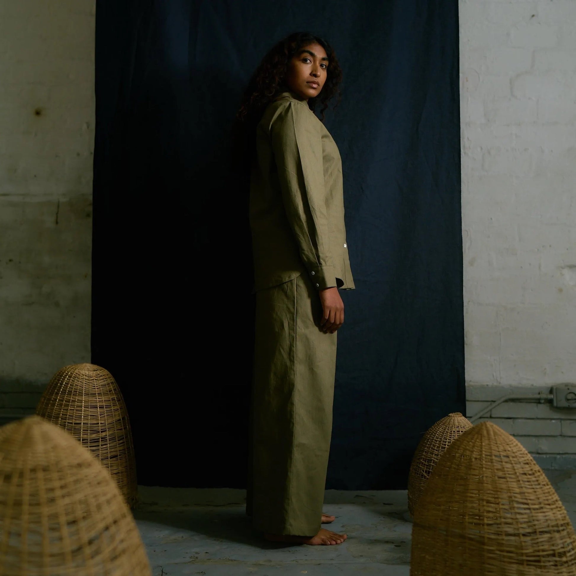 Melanie Hemp Linen Shirt in Olive | Sage & Sunday | Linen Shirt | Cape Town, South Africa