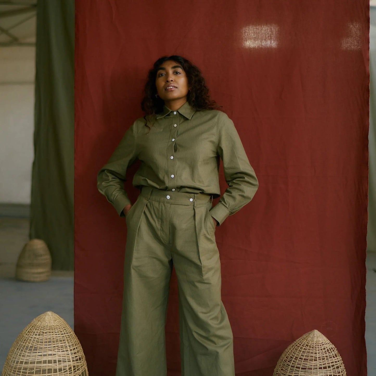 Melanie Hemp Linen Shirt in Olive | Sage & Sunday | Linen Shirt | Cape Town, South Africa