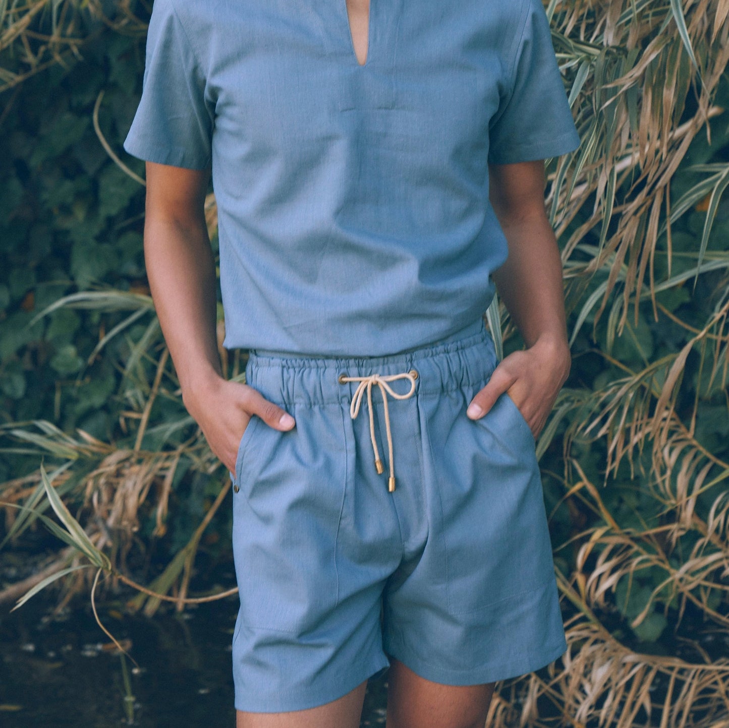 Pasci Hemp Shorts in Sky | Linen Shorts | Sage & Sunday | Cape Town, South Africa