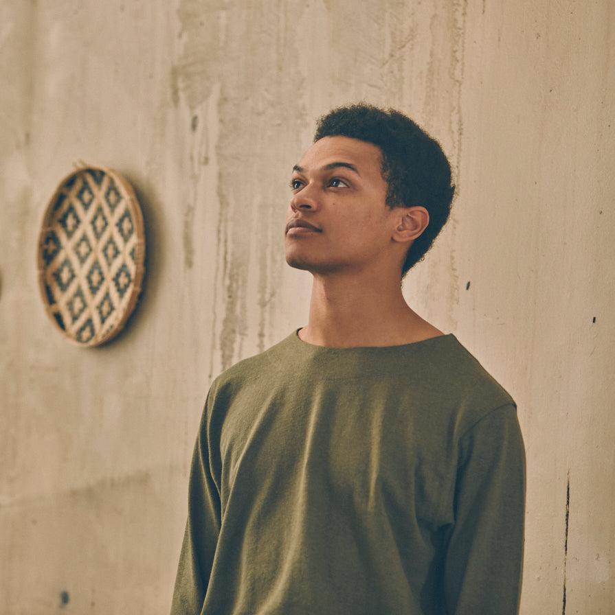 Paternoster Jersey Crewneck in Olive | Hemp Jersey Crewneck | Sage & Sunday | Cape Town, South Africa