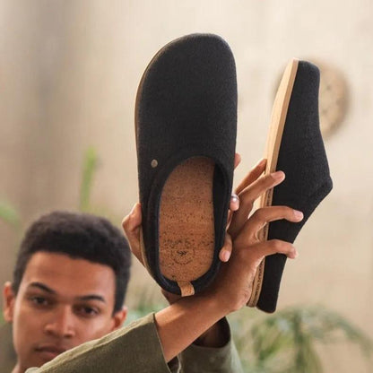 Pebble Recycled Felt Barefoot Clogs in Midnight | Sage & Sunday | Leather Shoes | Cape Town, South Africa