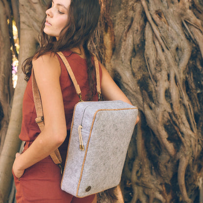 Drakensberg Recycled Felt & Cork Leather Backpack | Felt & Leather Backpack | Sage & Sunday | Cape Town, South Africa