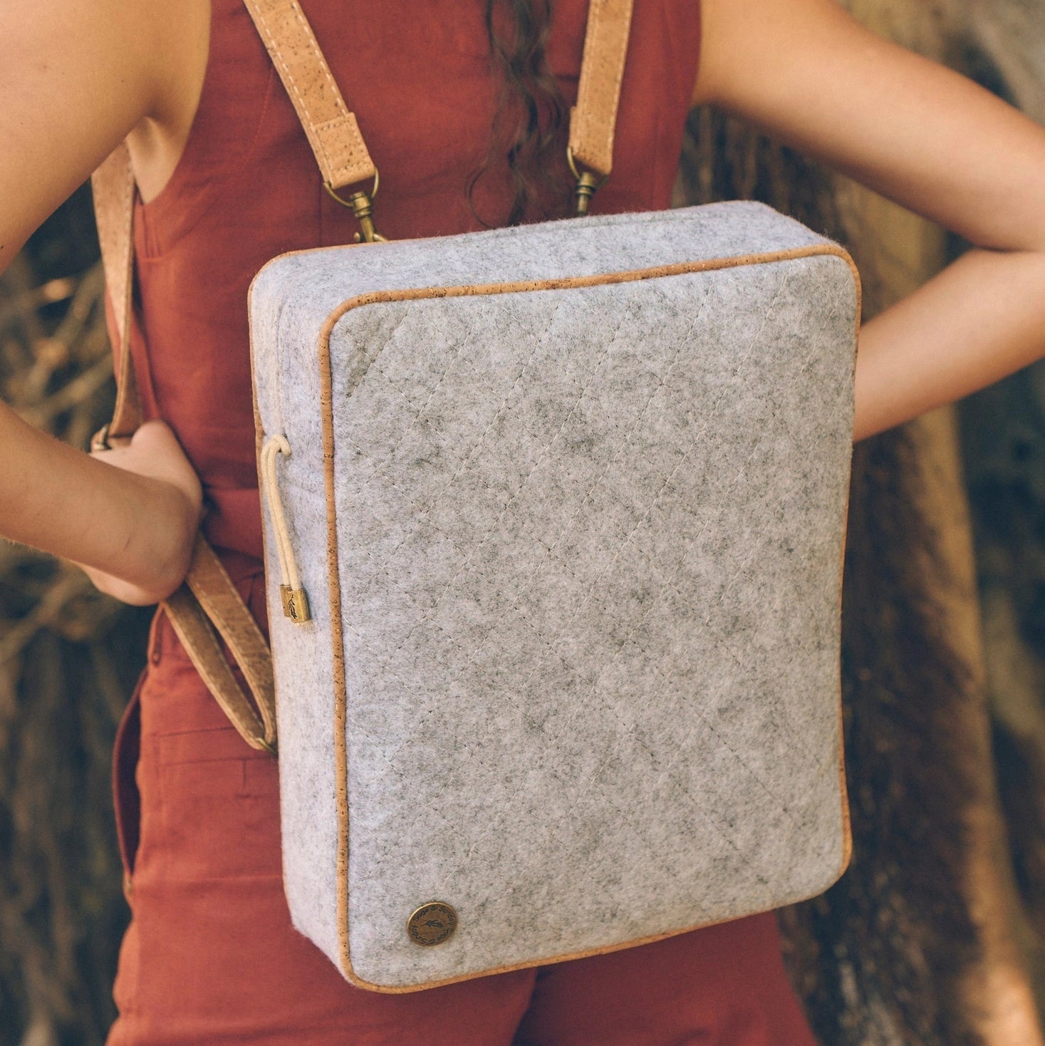 Drakensberg Recycled Felt & Cork Leather Backpack | Felt & Leather Backpack | Sage & Sunday | Cape Town, South Africa