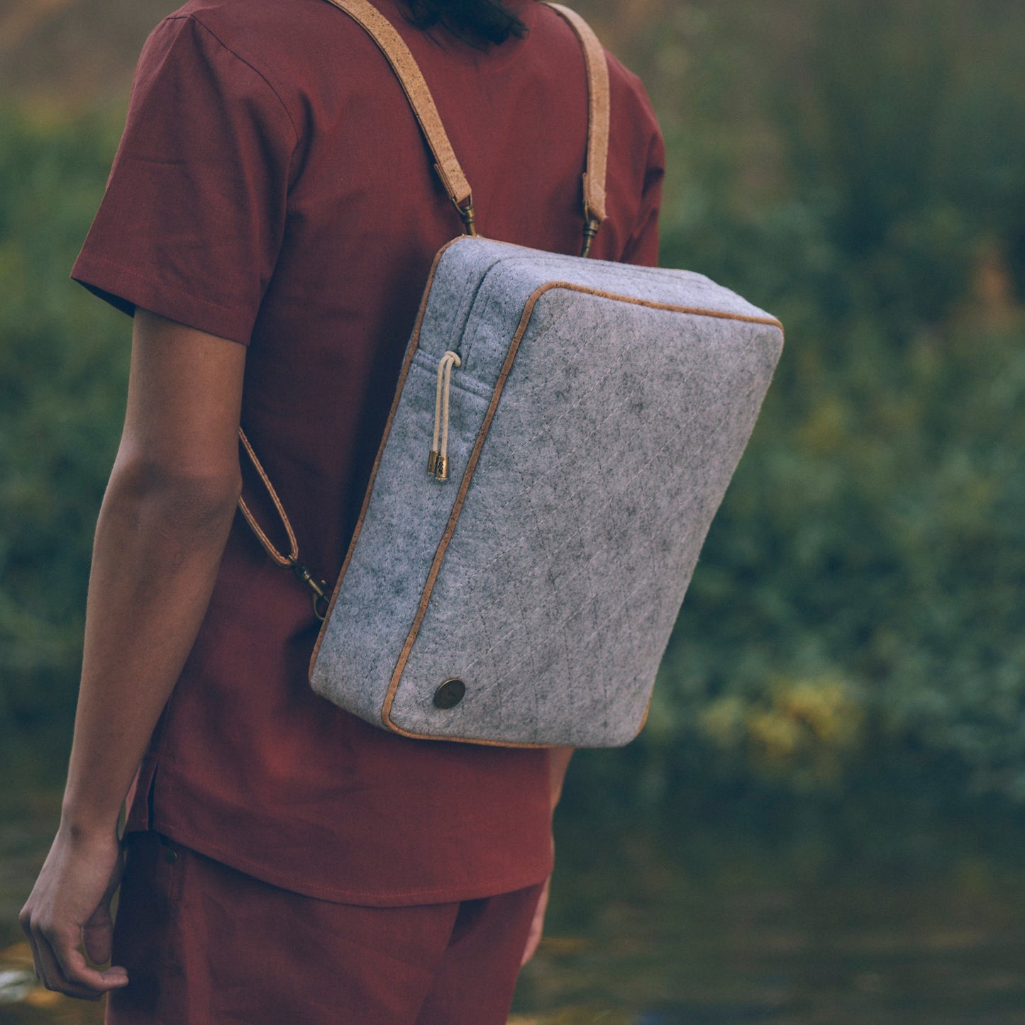 Drakensberg Recycled Felt & Cork Leather Backpack | Felt & Leather Backpack | Sage & Sunday | Cape Town, South Africa