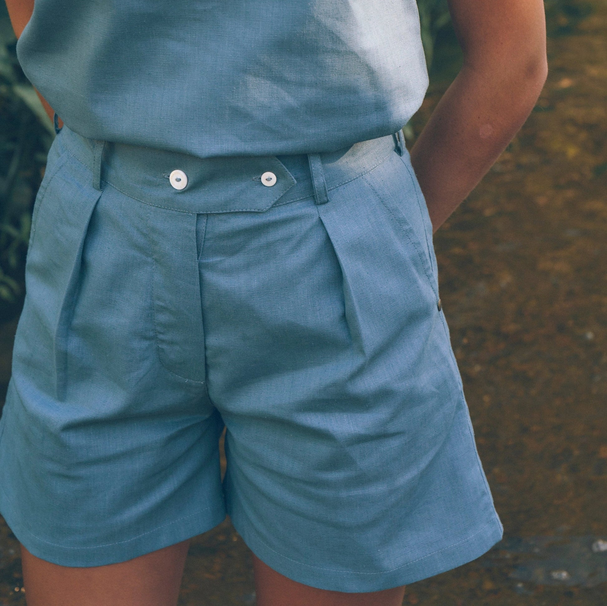 Sadiki Hemp Shorts in Sky | Linen Shorts | Sage & Sunday | Cape Town, South Africa