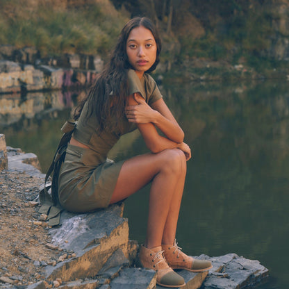 Ubud Wrap Skirt in Olive | Linen Knee-Length Skirt | Sage & Sunday | Cape Town, South Africa