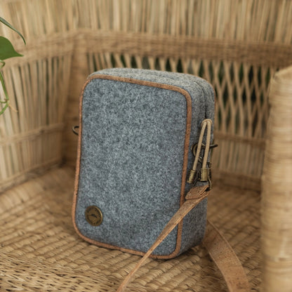 Uthando Recycled Felt & Cork Leather Utility Crossbody | Felt & Leather Crossbody | Sage & Sunday | Cape Town, South Africa