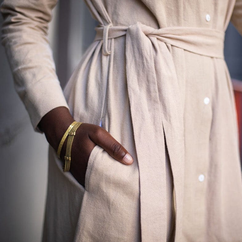 Luna Hemp Linen Shirt Dress in Stone | Sage & Sunday | South Africa