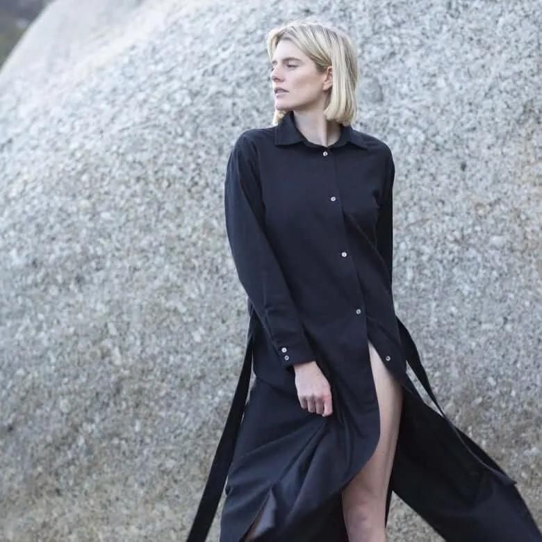 Luna Hemp Linen Shirt Dress in Midnight | Sage & Sunday | Linen Dress | Cape Town, South Africa