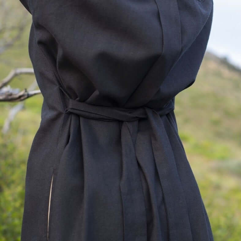 Luna Hemp Linen Shirt Dress in Midnight | Sage & Sunday | South Africa